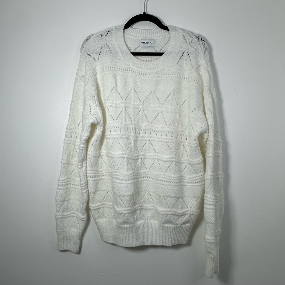 Princess Polly White Crew Neck Sweater